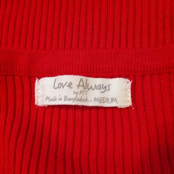 Love Always Red Ribbed Bodycon Sweater Dress Medium - Picture 5 of 6